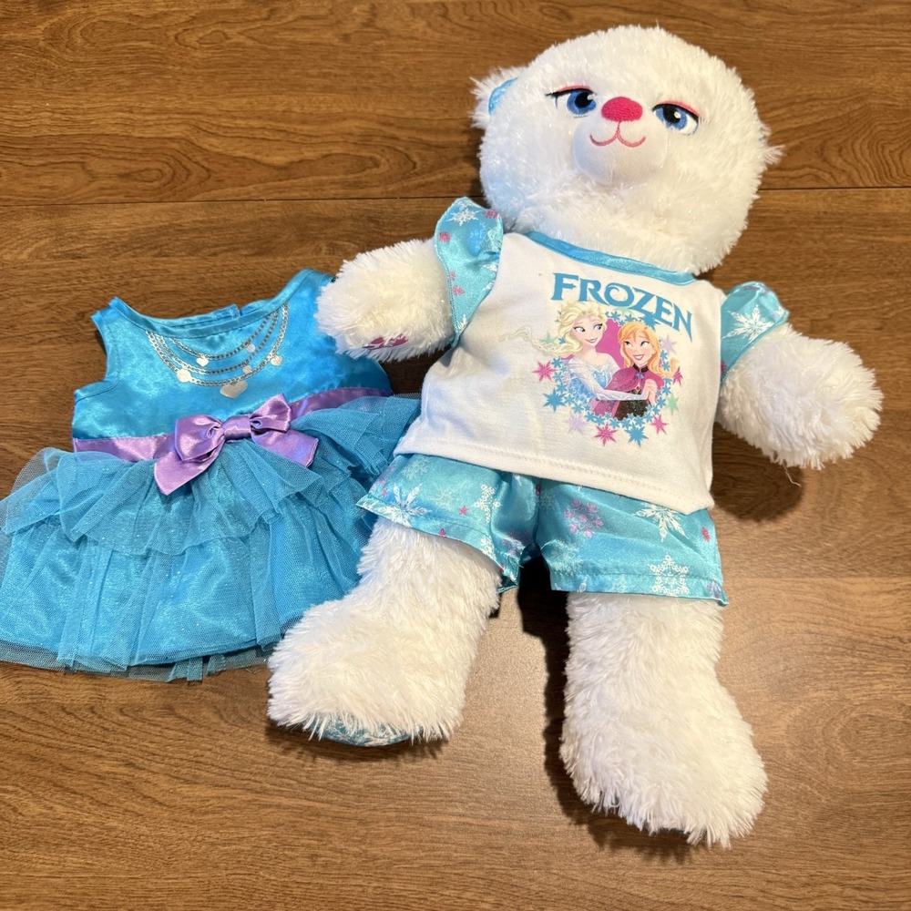Build-A-Bear Disney Frozen Elsa Plush Bear with Pajamas and Dress 17" White